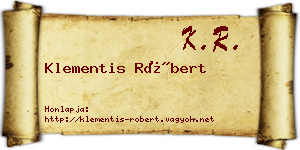 Klementis Róbert névjegykártya
